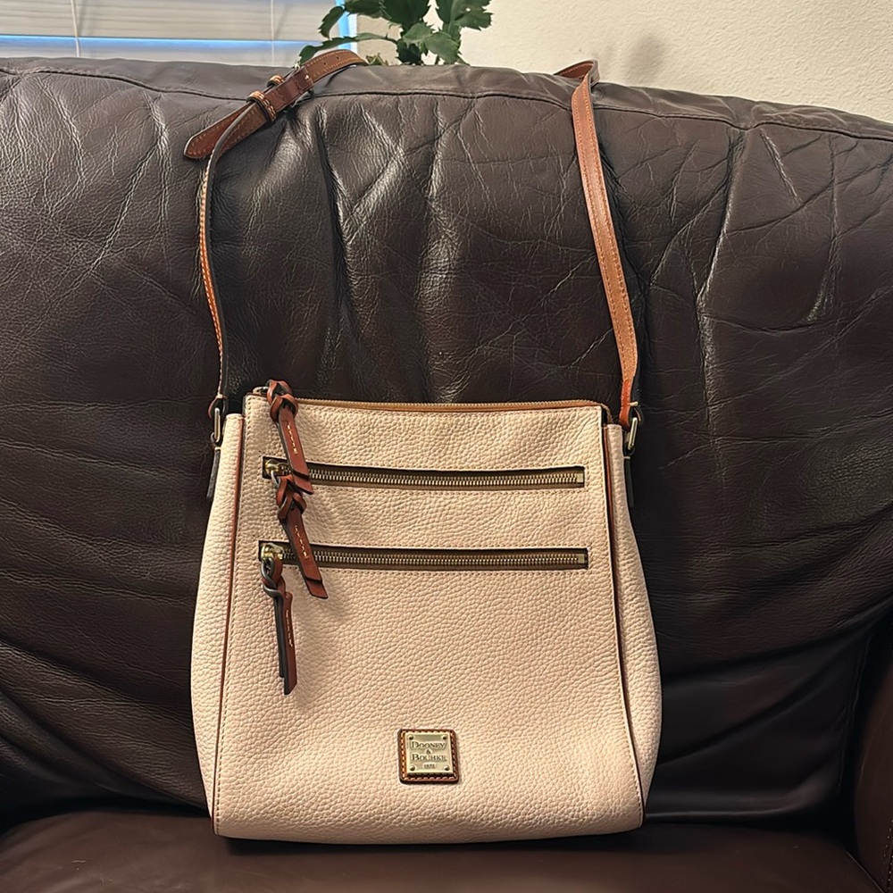 Dooney & Bourke pink leather crossbody satchel
